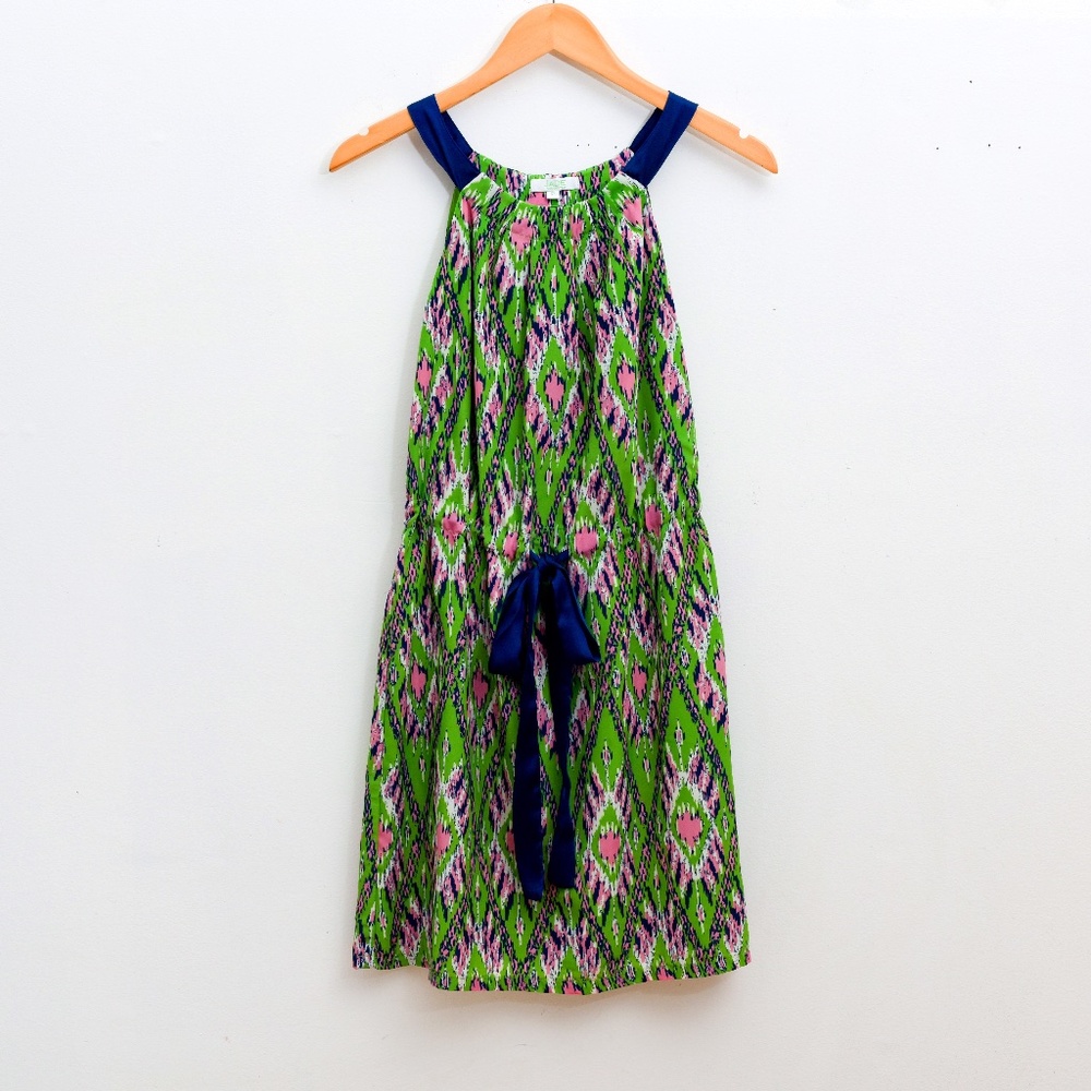 Jade by Melody Tam Colorful Pink Green Blue Abstract Halter Neck XS EUC